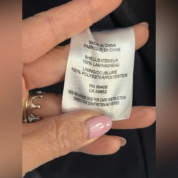 ✨Theory “Lynnia” Lamb Leather Blazer in Navy✨ - Picture 7 of 8